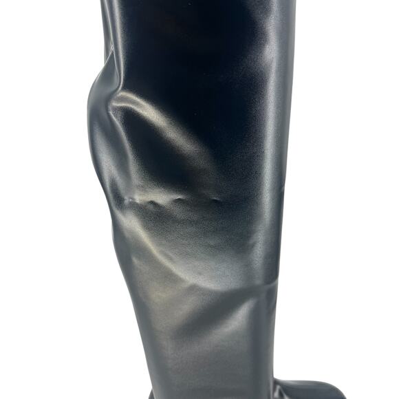 Prada Black Stretch Napa Over-the Knee Platform Boots - Picture 9 of 16